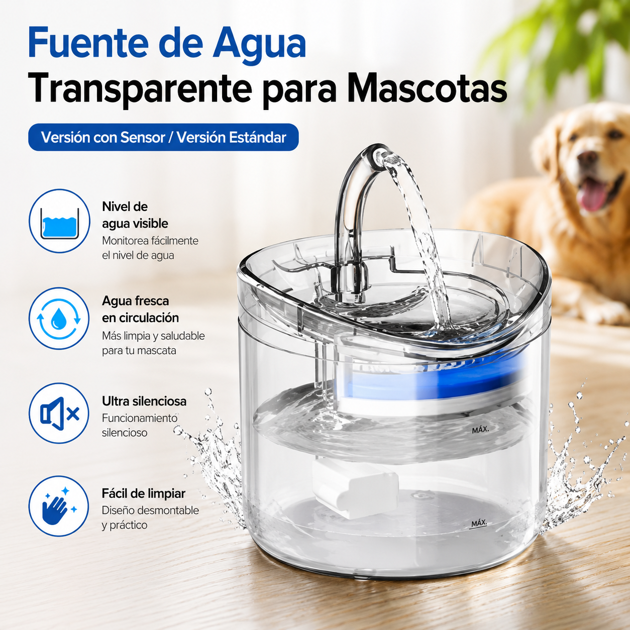 Dispensador de agua para mascotas